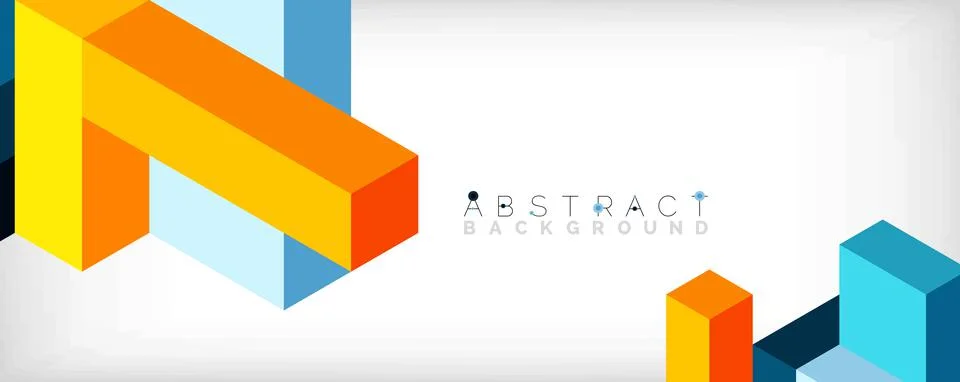 Abstract background. 3d cubes, cubic elements and blocks. Techno or business 스톡 일러스트