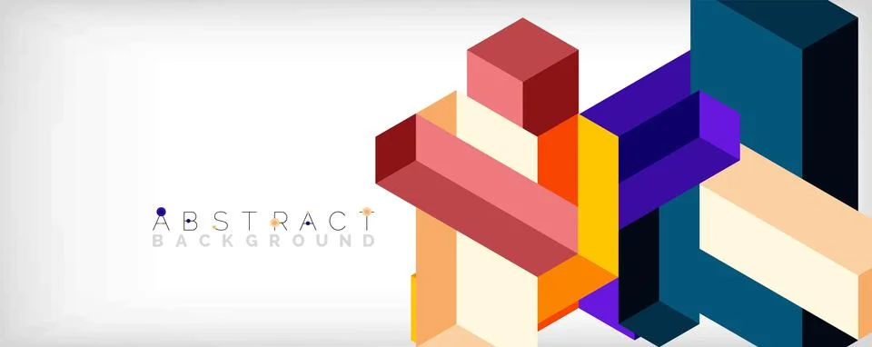 Abstract background. 3d cubes, cubic elements and blocks. Techno or business 스톡 일러스트