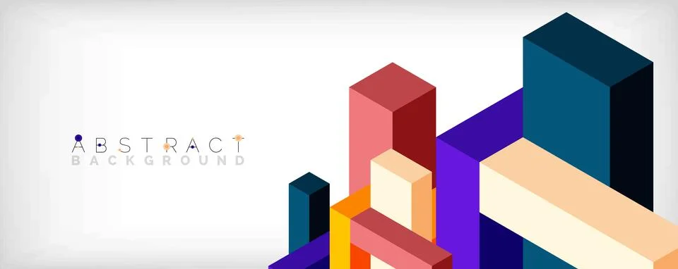 Abstract background. 3d cubes, cubic elements and blocks. Techno or business Illustrazione stock