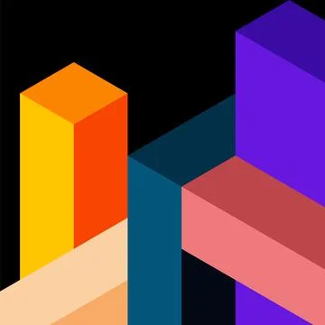 Abstract background. 3d cubes, cubic elements and blocks. Techno or business Stock Illustration