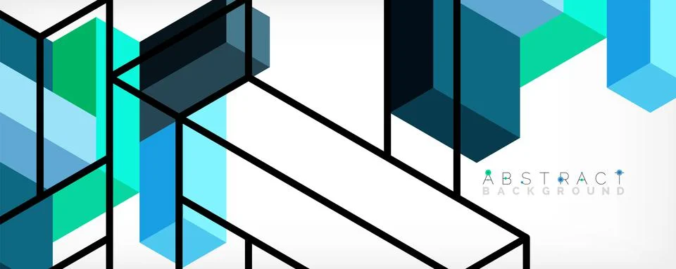 Abstract background. 3d cubes, cubic elements and blocks. Techno or business Illustrazione stock