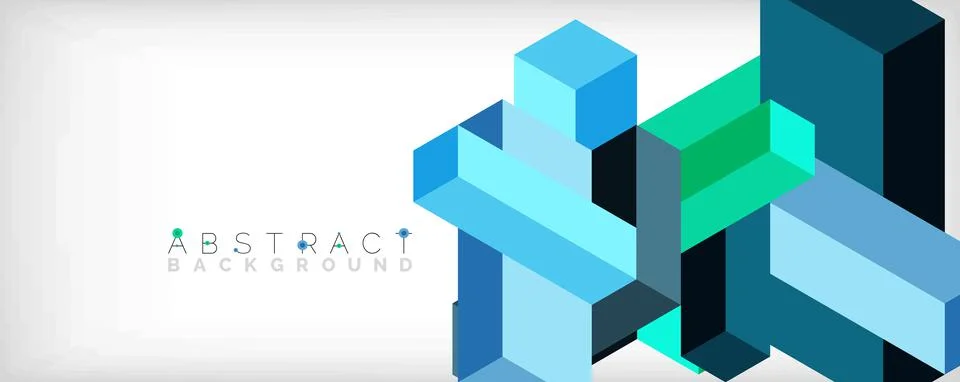 Abstract background. 3d cubes, cubic elements and blocks. Techno or business Illustrazione stock