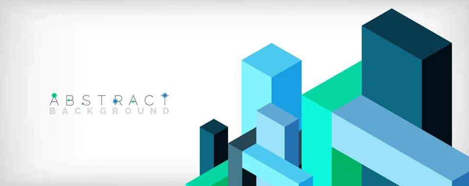 Abstract background. 3d cubes, cubic elements and blocks. Techno or business Illustrazione stock