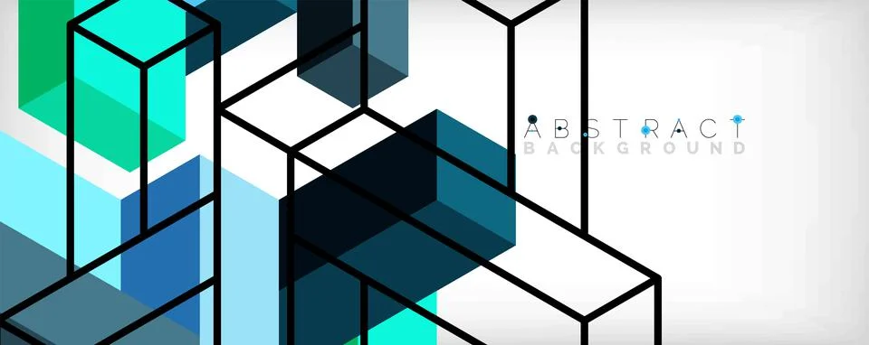 Abstract background. 3d cubes, cubic elements and blocks. Techno or business イラスト素材
