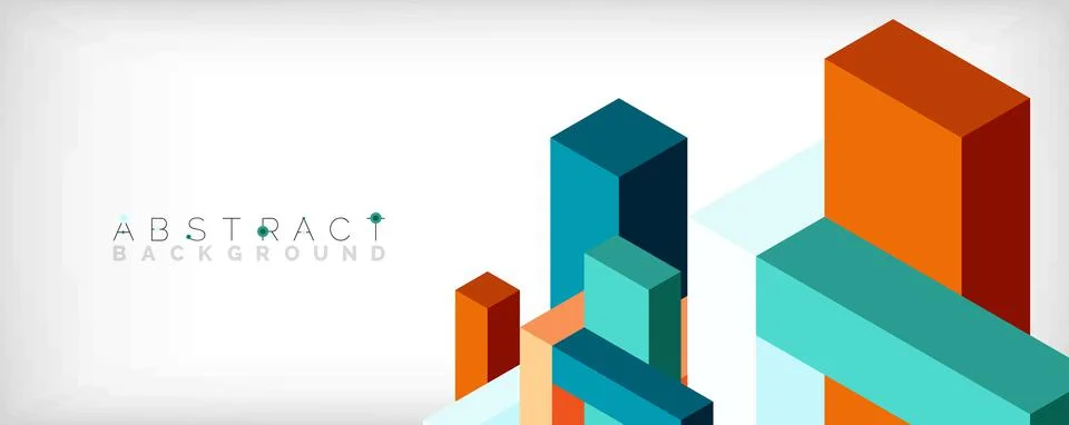 Abstract background. 3d cubes, cubic elements and blocks. Techno or business 스톡 일러스트