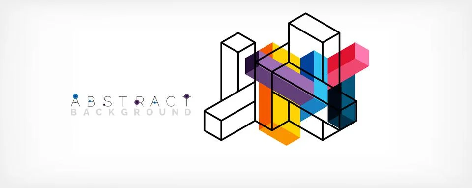 Abstract background. 3d cubes, cubic elements and blocks. Techno or business Stockillustratie