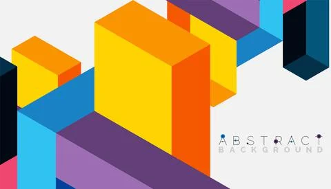 Abstract background. 3d cubes, cubic elements and blocks. Techno or business イラスト素材