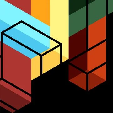 Abstract background. 3d cubes, cubic elements and blocks. Techno or business イラスト素材