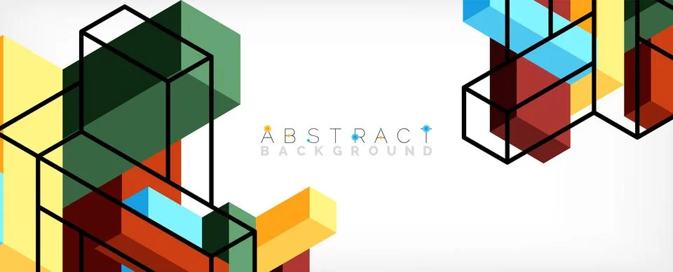 Abstract background. 3d cubes, cubic elements and blocks. Techno or business Illustrazione stock