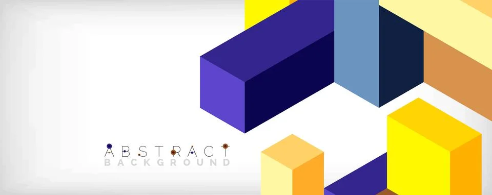 Abstract background. 3d cubes, cubic elements and blocks. Techno or business 스톡 일러스트