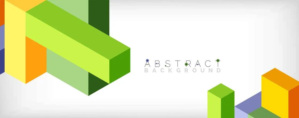 Abstract background. 3d cubes, cubic elements and blocks. Techno or business 库存插图