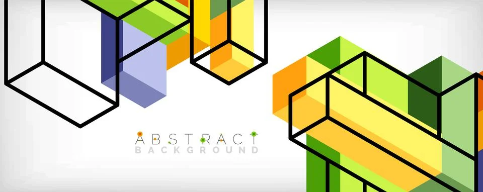 Abstract background. 3d cubes, cubic elements and blocks. Techno or business Illustrazione stock