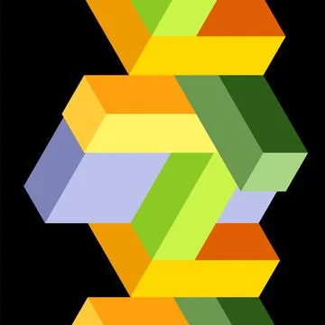 Abstract background. 3d cubes, cubic elements and blocks. Techno or business Stock Illustration