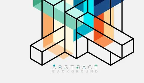 Abstract background. 3d cubes, cubic elements and blocks. Techno or business イラスト素材