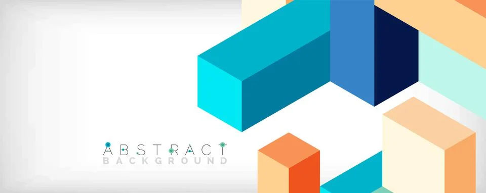 Abstract background. 3d cubes, cubic elements and blocks. Techno or business Stock Illustration