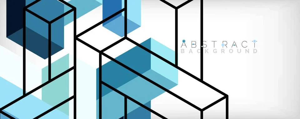Abstract background. 3d cubes, cubic elements and blocks. Techno or business Illustrazione stock