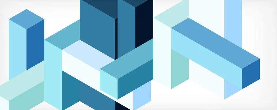Abstract background. 3d cubes, cubic elements and blocks. Techno or business イラスト素材
