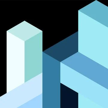 Abstract background. 3d cubes, cubic elements and blocks. Techno or business Stock Illustration