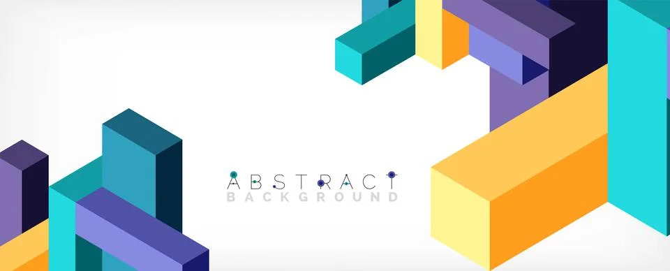 Abstract background. 3d cubes, cubic elements and blocks. Techno or business Illustrazione stock