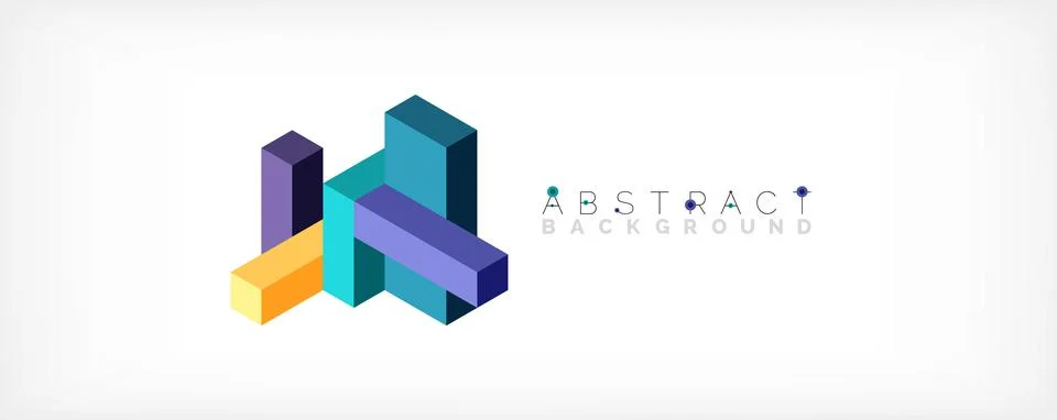 Abstract background. 3d cubes, cubic elements and blocks. Techno or business Illustrazione stock