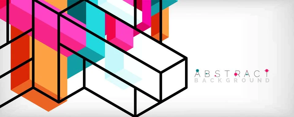 Abstract background. 3d cubes, cubic elements and blocks. Techno or business イラスト素材