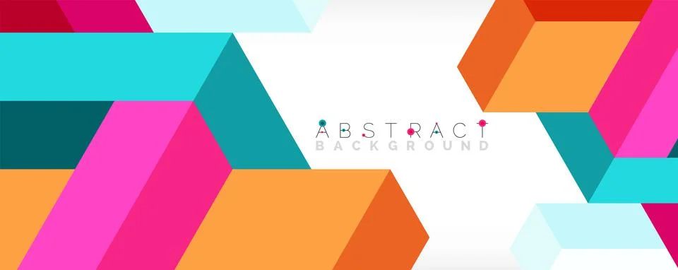 Abstract background. 3d cubes, cubic elements and blocks. Techno or business 스톡 일러스트