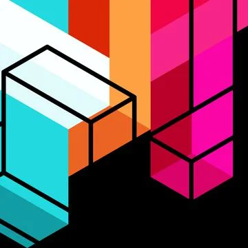 Abstract background. 3d cubes, cubic elements and blocks. Techno or business 스톡 일러스트