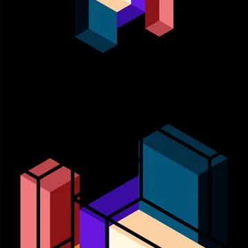 Abstract background. 3d cubes, cubic elements and blocks. Techno or business Stock Illustration