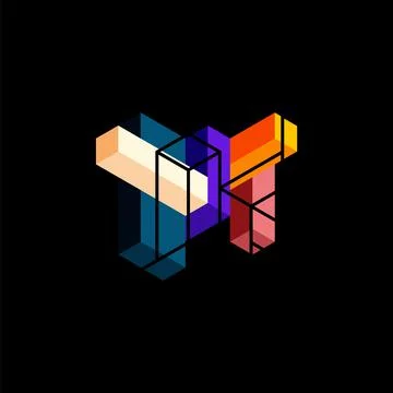 Abstract background. 3d cubes, cubic elements and blocks. Techno or business Stockillustratie