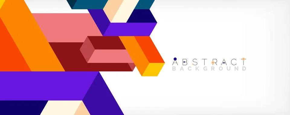 Abstract background. 3d cubes, cubic elements and blocks. Techno or business 스톡 일러스트