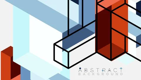Abstract background. 3d cubes, cubic elements and blocks. Techno or business Illustrazione stock