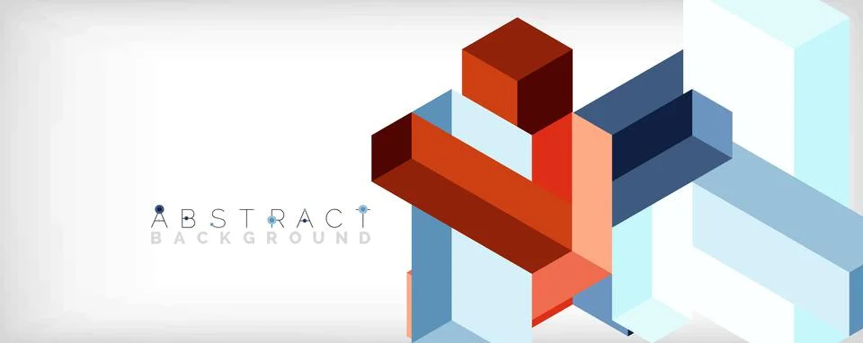 Abstract background. 3d cubes, cubic elements and blocks. Techno or business Illustrazione stock