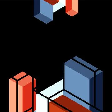 Abstract background. 3d cubes, cubic elements and blocks. Techno or business 库存插图