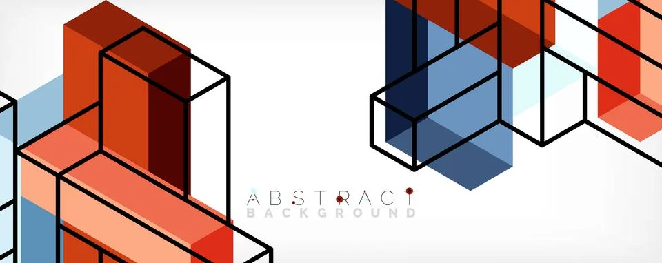 Abstract background. 3d cubes, cubic elements and blocks. Techno or business イラスト素材