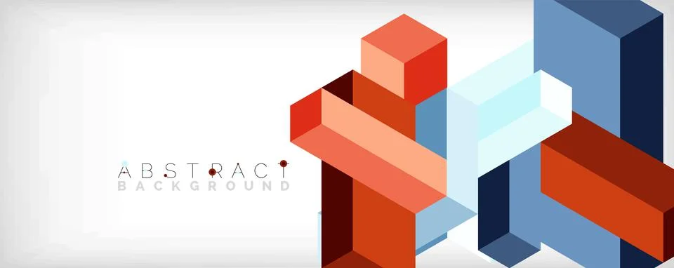 Abstract background. 3d cubes, cubic elements and blocks. Techno or business Illustrazione stock