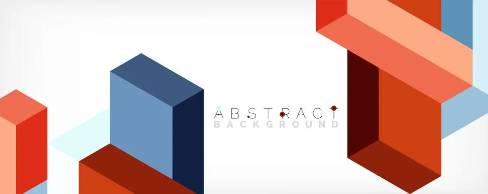 Abstract background. 3d cubes, cubic elements and blocks. Techno or business Illustrazione stock