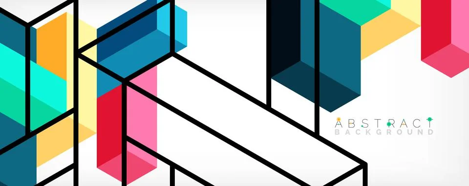 Abstract background. 3d cubes, cubic elements and blocks. Techno or business Stock Illustration