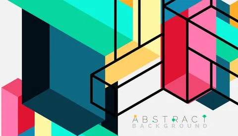 Abstract background. 3d cubes, cubic elements and blocks. Techno or business Illustrazione stock
