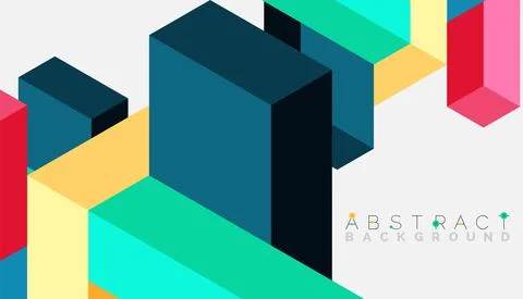 Abstract background. 3d cubes, cubic elements and blocks. Techno or business イラスト素材