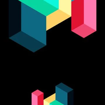 Abstract background. 3d cubes, cubic elements and blocks. Techno or business Illustrazione stock