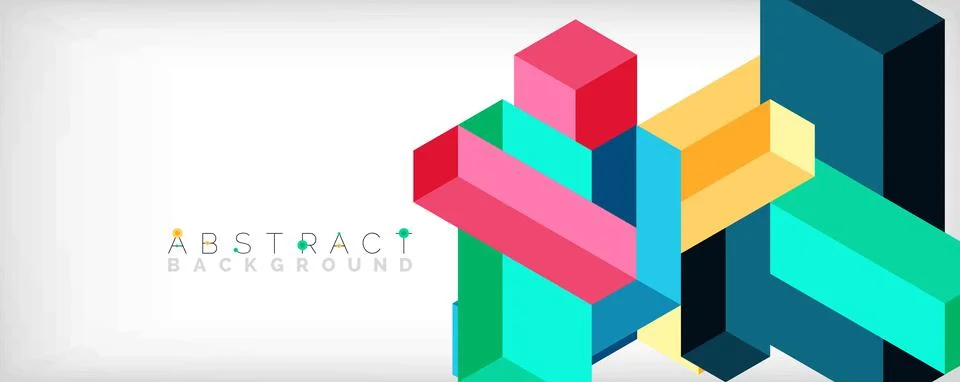 Abstract background. 3d cubes, cubic elements and blocks. Techno or business 스톡 일러스트