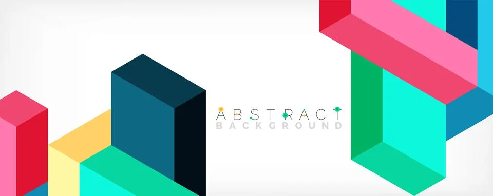 Abstract background. 3d cubes, cubic elements and blocks. Techno or business 스톡 일러스트