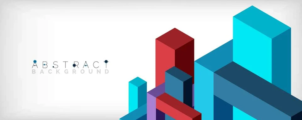 Abstract background. 3d cubes, cubic elements and blocks. Techno or business Stock Illustration