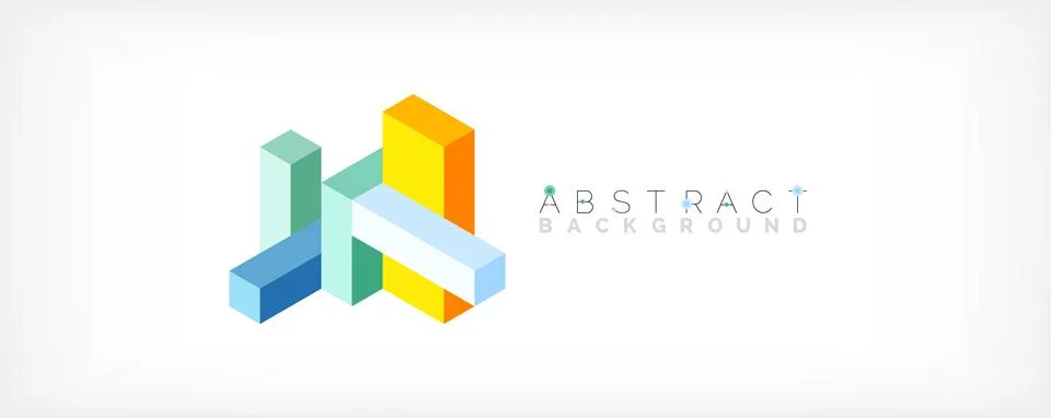 Abstract background. 3d cubes, cubic elements and blocks. Techno or business Stock Illustration