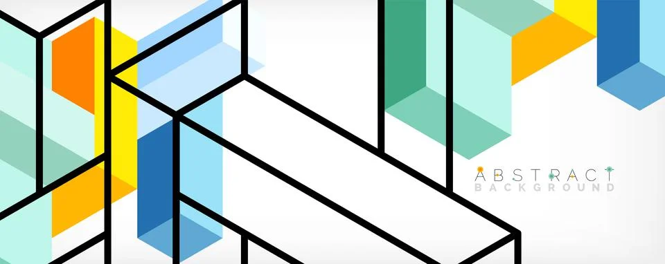 Abstract background. 3d cubes, cubic elements and blocks. Techno or business Illustrazione stock