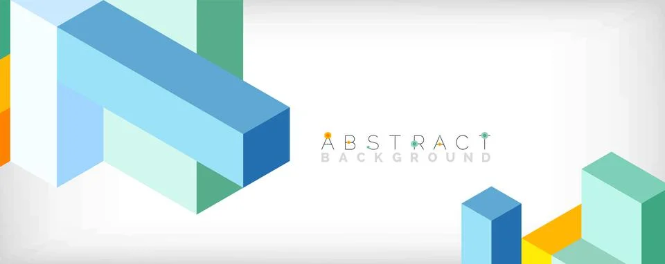 Abstract background. 3d cubes, cubic elements and blocks. Techno or business Illustrazione stock