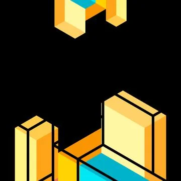 Abstract background. 3d cubes, cubic elements and blocks. Techno or business Illustrazione stock