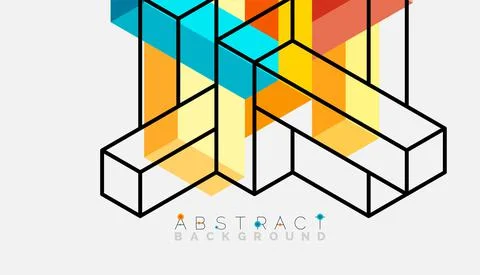 Abstract background. 3d cubes, cubic elements and blocks. Techno or business Illustrazione stock