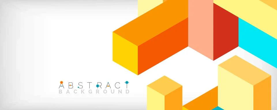 Abstract background. 3d cubes, cubic elements and blocks. Techno or business Illustrazione stock