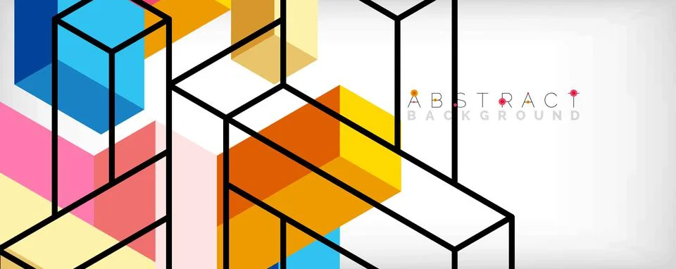 Abstract background. 3d cubes, cubic elements and blocks. Techno or business Illustrazione stock